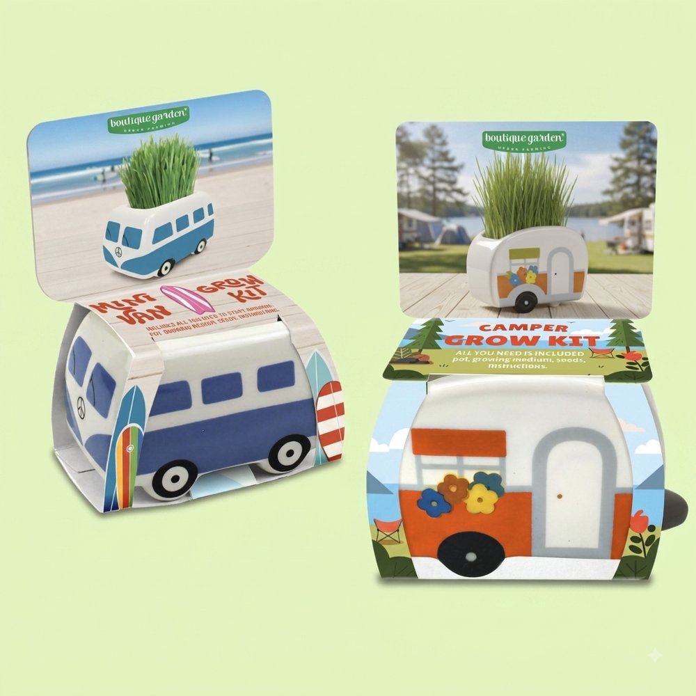 Mini Van and Camper ceramic grass grow kits